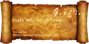 Gyémánt Áron névjegykártya